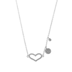 Silver Zirocn Necklaces Necklace Zirconia - Heart CZ - 38+2+2cm