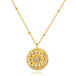 Colliers Argent Zircone Collier - Soleil CZ - 40+5 cm