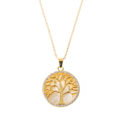 Silver Zirocn Necklaces Necklace Zirconia - Tree of Life - 35+5cm
