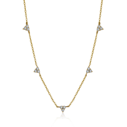 Colliers Argent Zircone Collier Zircone - Triangles - 36+8 cm