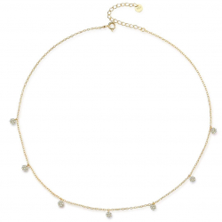 Silver Zirocn Necklaces Necklace Plate - CZ - 36+5cm