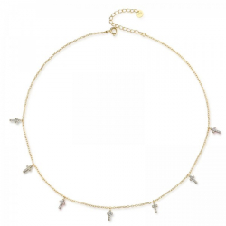 Collar Plata Circonita Collar Cruz - Circonita Multi - 36+5cm