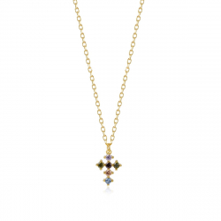 Colliers Argent Zircone Collier Croix - 38+4 cm