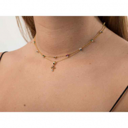Silver Zirocn Necklaces Necklace Cross - 38+4cm