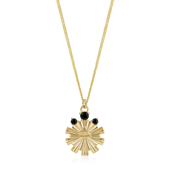 Bronze Zircon Necklaces Necklace Zirconia - Black Element Air - 50+5cm - Bronze