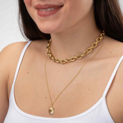 Bronze Zircon Necklaces Necklace Zirconia - Air Element - 50+5cm - Bronze