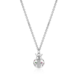 Silver Zirocn Necklaces Necklace - Zirconia  - Ladybug - 38+8cm