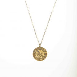 Silver Zirocn Necklaces Eye of Horus Zirconia Necklace - 38 + 5 cm - Gold Plated and Rhodium Silver