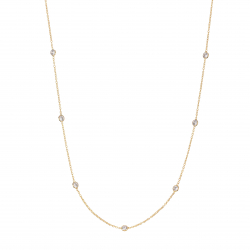 Silver Zirocn Necklaces Zirconia Necklace - 81 cm - Gold Plated and Rose Gold Plated