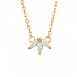 Collar Plata Circonita Collar Circonita - Flor 8*6 mm - 36 + 4 cm - Bañado Oro
