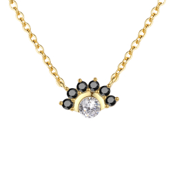 Collar Plata Circonita Collar Circonita - Flor - 8,5*6 mm - Plata Bañado Oro Y Plata Rodiada
