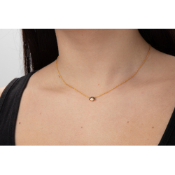 Collar Plata Circonita Collar Circonita - Flor - 8,5*6 mm - Plata Bañado Oro Y Plata Rodiada