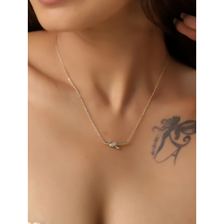 Silver Zirocn Necklaces Zirconia Necklace - Palo 26 mm - 38 + 4 cm - Gold Plated and Rhodium Silver