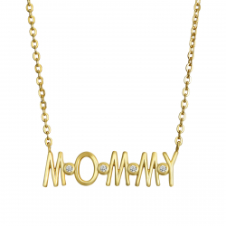 Collar Plata Circonita Collar Circonita - MOMMY 23 mm - 38 + 4 cm - Bañado Oro y Plata Rhodiada