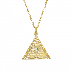 Halsketten Silber Zirkonia Zirkonia Halskette - Illuminati 15 mm - 38 + 4 cm – vergoldet und rhodiniertes Silber