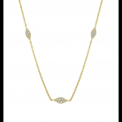 Colliers Argent Zircone Collier Marquise Zirconia - 35 + 5 cm - Plaqué Or et Argent Rhodié