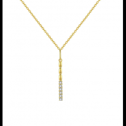 Halsketten Silber Zirkonia Zirkonia Bar Halskette - 40 + 5 cm – vergoldet und rhodiniertes Silber