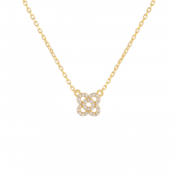 Halsketten Silber Zirkonia Zirkon-Halskette – Panot 7mm – 38+6cm – vergoldet  und Rhodiumsilber