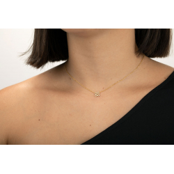 Halsketten Silber Zirkonia Zirkon-Halskette – Panot 7mm – 38+6cm – vergoldet  und Rhodiumsilber