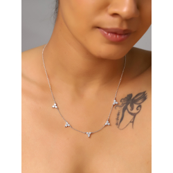 Collar Plata Circonita Collar Circonita - Triangulos - 40+5 cm - Plata Rodiada
