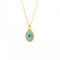 Collar Plata Circonita Collar Circonita - Enamel  - 38 + 4 cm - 1 Micra - Bañado Oro