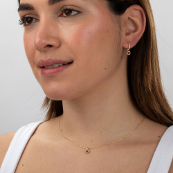 Collar Plata Circonita Collar Circonita - Flor - 8 mm - Bañado Oro