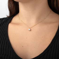 Neuheiten Silberkette – Moissanit – 6,5 mm – 38 + 4 cm – vergoldetes und rhodiniertes Silber