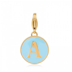 Steel Pendants Steel Pendant - Enamel Letter 18 mm - Gold Plated