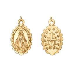 Colgante Acero Liso Colgante Escapulario Acero - Virgen Milagrosa - 13*18 mm - Color Oro y Color Plata
