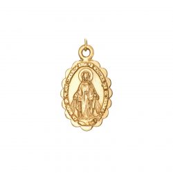 Colgante Acero Liso Colgante Escapulario Acero - Virgen Milagrosa - 13*18 mm - Color Oro