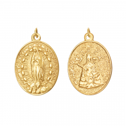 Colgante Acero Liso Colgante Escapulario Acero - Virgen de Guadalupe  - 15 * 18 mm - Color Oro y Color Plata