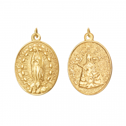 Colgante Acero Liso Colgante Escapulario Acero - Virgen de Guadalupe  - 15 * 18 mm - Color Oro