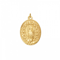 Colgante Acero Liso Colgante Escapulario Acero - Virgen de Guadalupe  - 15 * 18 mm - Color Oro
