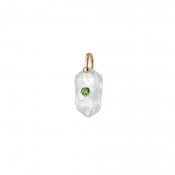 Bronze Stone Pendants Mineral Pendant - Hexagon 25 mm - Zirconia - Gold Plated