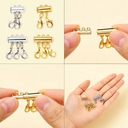 Fornitura - Cierres Layering Clasp Mosqueton Acero Color Oro y Acero