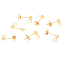 Findings - Earrings Accessories Ball Earring - 4mm - 10 Pares