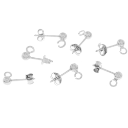 Garnitures Accessoires Boucles D'Oreilles Dormeuse Boule - 4 mm - 10 paires