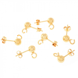 Findings - Earrings Accessories Ball Earring with Ring - 6mm