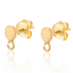 Findings - Earrings Accessories Earring Disk with Ring - 5mm