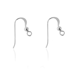 Findings - Earrings Accessories Earhook with Ring and Ball - 7mm - 5 Pairs