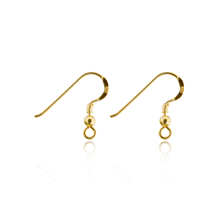 Findings - Earrings Accessories Earhook with Ring and Ball and Spring - 8mm - 5 Pairs - Gold Plated and Silver