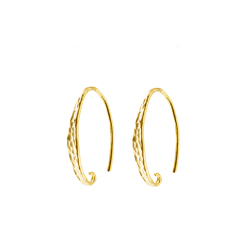 Findings - Earrings Accessories Hammered Hook Earrings - 21 * 17 mm - 1 Pair - Gold Plated and Silver