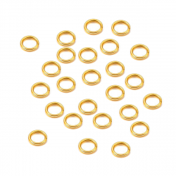 Fornitura - Anillas Fornitura de Acero - Anilla Cerrada 3mm, 4mm - 25 piezas - Color Oro