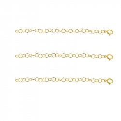Fornitura - Varios Alargador Collar - 10cm - Bañado Oro y Plata Rodiada