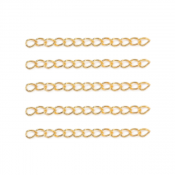 Fornitura - Varios Fornitura de Acero - Cadenas de Extensión - 3*5cm, 3,8*5cm - 5 piezas - Color Oro
