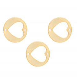 Silver Connectors Connector - Heart 12mm