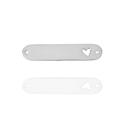 Silver Connectors Connector - Heart Plate 6*30mm