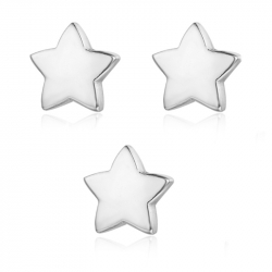 Silver Connectors Connector - 8mm Smooth Stars