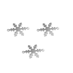 Zwischenstücke Glattes Silber Zwischenstück - Schnee 12 x 12 mm