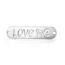 Zwischenstücke Glattes Silber Zwischenstück - Love Me 7 x 30 mm